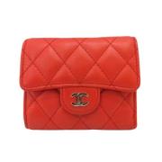 Pre-owned Leather wallets Chanel Vintage , Orange , Dames