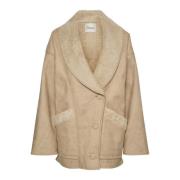 Bontjas met Veer Beige My Essential Wardrobe , Beige , Dames