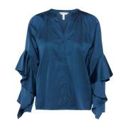 Elegante Blouse met Ruchedetail Part Two , Blue , Dames