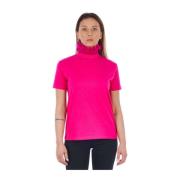 Hoge Hals Kant Achterkant Bedrukt T-shirt Frankie Morello , Pink , Dam...