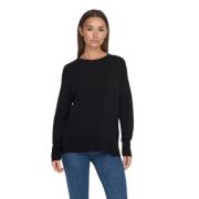 Split Hals Gebreide Trui Jacqueline de Yong , Black , Dames