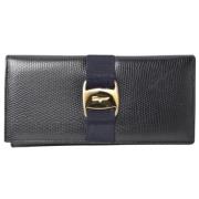 Pre-owned Leather wallets Salvatore Ferragamo Pre-owned , Blue , Dames