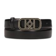 Elegante smalle riem met tweekleurige gesp Kazar , Black , Dames