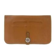 Pre-owned Leather wallets Hermès Vintage , Yellow , Dames