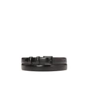 Zwart minimalistische leren riem Kazar , Black , Dames