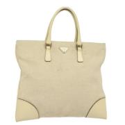 Pre-owned Canvas handbags Prada Vintage , Beige , Dames