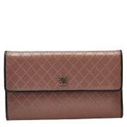 Pre-owned Leather wallets Chanel Vintage , Pink , Dames