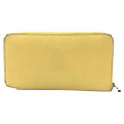 Pre-owned Leather wallets Hermès Vintage , Yellow , Dames