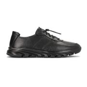 Zwarte leren herensneakers met een futuristische zool Kazar , Black , ...