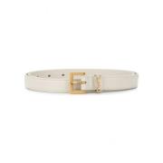 Monogram Vierkante Gesp Smalle Riem Saint Laurent , White , Dames