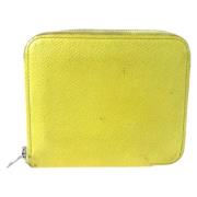 Pre-owned Leather wallets Hermès Vintage , Yellow , Dames