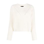 Stijlvolle Pullover Girocollo Roberto Collina , White , Dames