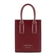 Rode Mini Tas met Geborstelde Afwerking Emporio Armani , Red , Dames