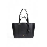 Leren Shopper Tas Herfst/Winter Collectie Pinko , Black , Dames