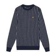 Gestreepte Crew Neck Trui Lyle & Scott , Blue , Heren