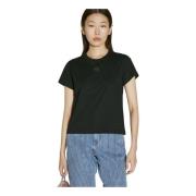 Geëmbosseerd Logo Jersey T-shirt Alexander Wang , Black , Dames