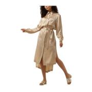 Gouden Fillipa Midi Jurk Semicouture , Yellow , Dames