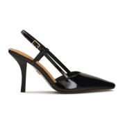 Gelakte pumps met open hiel Kazar , Black , Dames