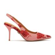 Roze pumps versierd met geborduurde bloemen Kazar , Multicolor , Dames