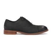 Zwarte nubuck schoenen op contrasterende zool Kazar , Black , Heren