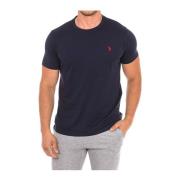 Geborduurd Logo Katoenen T-shirt - Luca U.s. Polo Assn. , Blue , Heren