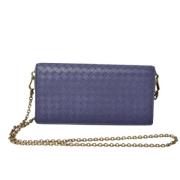 Pre-owned Leather wallets Bottega Veneta Vintage , Blue , Dames