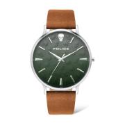 Herenhorloge Tasman Leren Band Lichtbruin Police , Brown , Heren