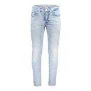 Slim Fit Denim Jeans Blauw Geborduurd Tommy Hilfiger , Blue , Heren