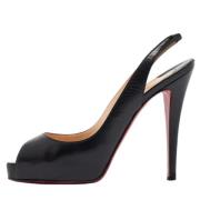 Pre-owned Leather sandals Christian Louboutin Pre-owned , Black , Dame...