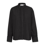 Vrouwelijke Blouse met Verborgen Knopen Karen by Simonsen , Black , Da...