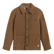 Bruine Wollen Jas Emile Patch A.p.c. , Brown , Heren