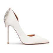 Trouwpumps met een grote sieradendecoratie Kazar , White , Dames