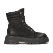 Zwarte nubuck laarzen op klavertjezool Kazar , Black , Dames