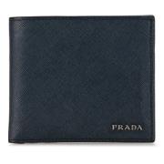 Pre-owned Leather wallets Prada Vintage , Blue , Dames