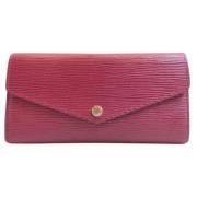 Pre-owned Leather wallets Louis Vuitton Vintage , Red , Dames