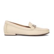 Leren mocassins met een metalen klem Kazar , Beige , Dames