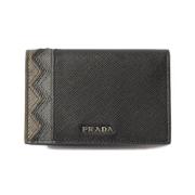 Pre-owned Leather wallets Prada Vintage , Black , Dames