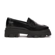 Leren loafers op een dikke zool Kazar , Black , Dames