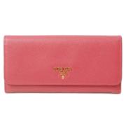 Pre-owned Leather wallets Prada Vintage , Pink , Dames