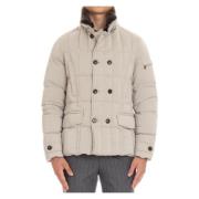 Gewatteerde Double-Breasted Peacoat Moorer , Beige , Heren