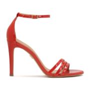 Gelakte rode sandalen met bandjes Kazar , Red , Dames