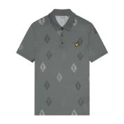 Polka Diamond Polo Shirt Lyle & Scott , Gray , Heren