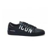 Leren sneakers met zijlogo detail Dsquared2 , Black , Heren