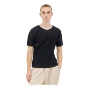 Geplooide Crewneck T-shirt Issey Miyake , Black , Heren