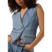 Denim Vest Casual Chic Style Selected Femme , Blue , Dames