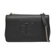 Gesculpteerde Flap Tas Herfst/Winter Collectie Calvin Klein Jeans , Bl...