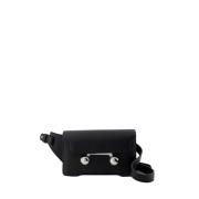 Zwarte Leren Crossbody Tas Marni , Black , Heren