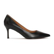 Zwarte gladleren pumps met lage hak Kazar , Black , Dames