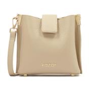 Compacte leren handtas Kazar , Beige , Dames