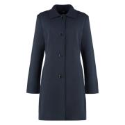 Klassieke Kraag Stofjas Ralph Lauren , Blue , Dames